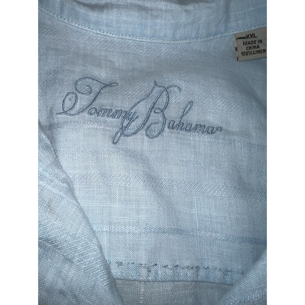 Tommy Bahama Button Down Shirt Short Sleeve Light Blue 100% Linen Men's Size XXL - Picture 6 of 9